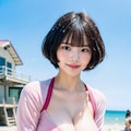 水着？でポロリ 3枚目