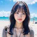 水着？でポロリ 5枚目