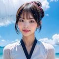 水着？でポロリ 11枚目