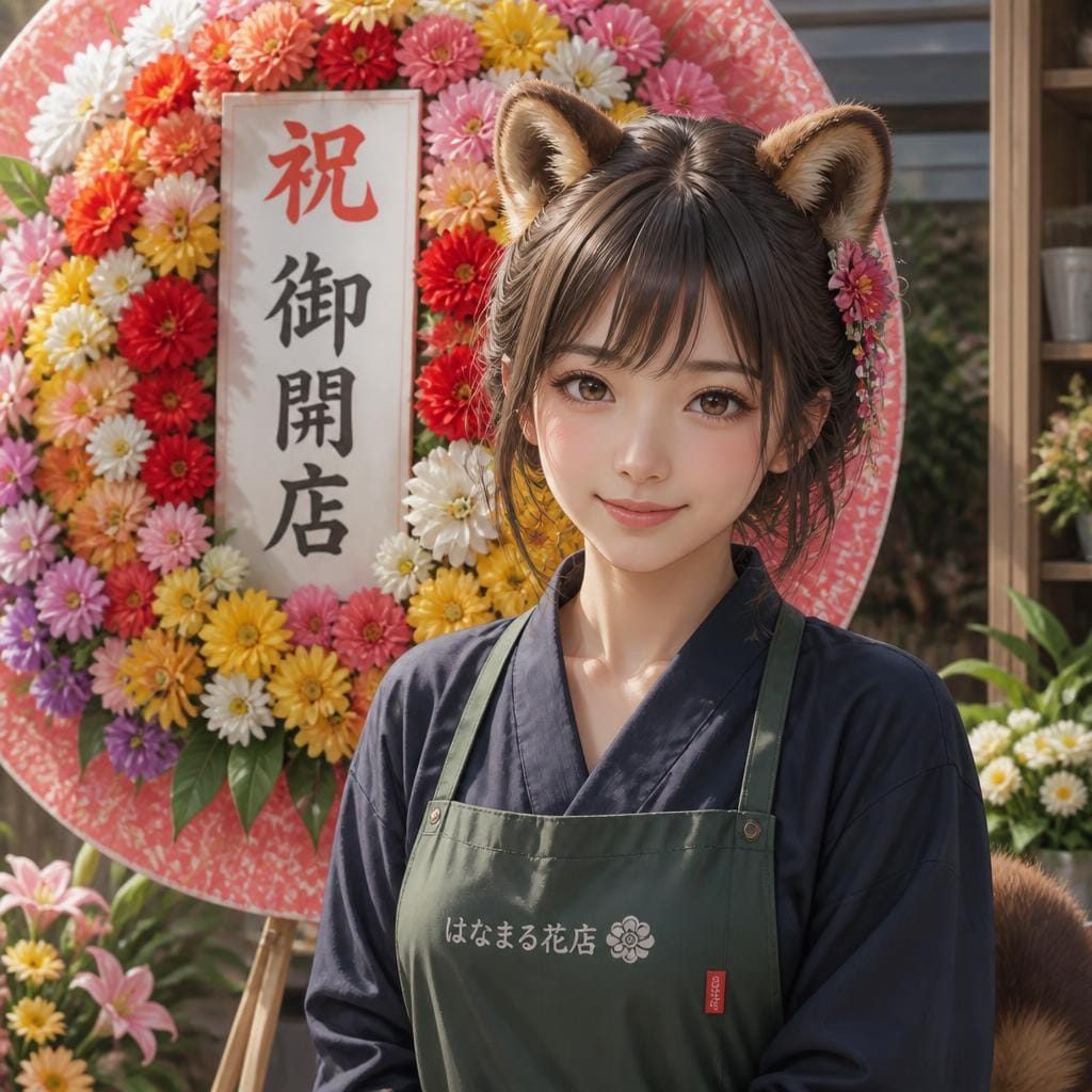 後光が差す花輪