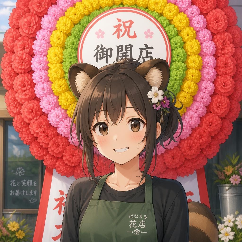 後光が差す花輪