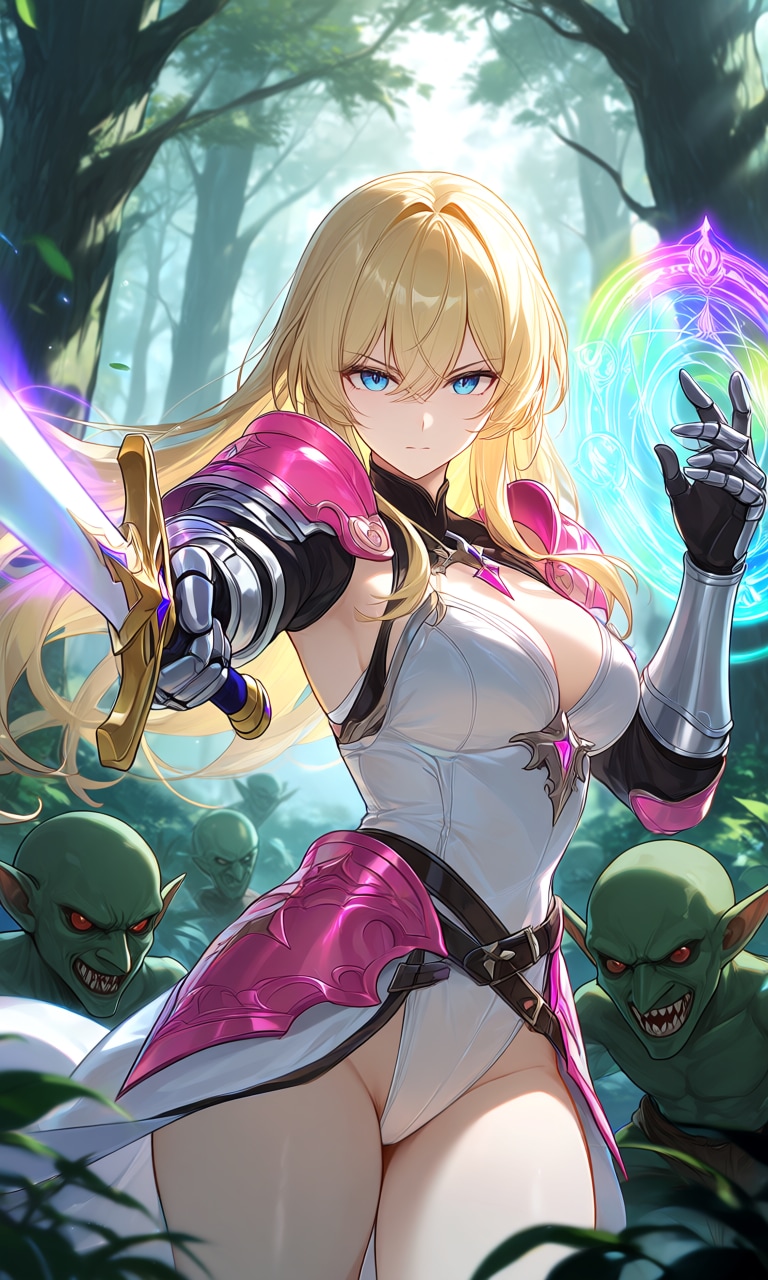 美少女騎士　ゴブリン討伐(戦闘シーン)