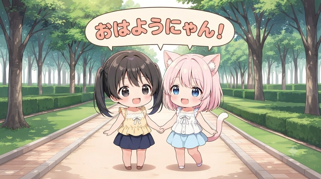 千夏ちゃんとおはようにゃん♡