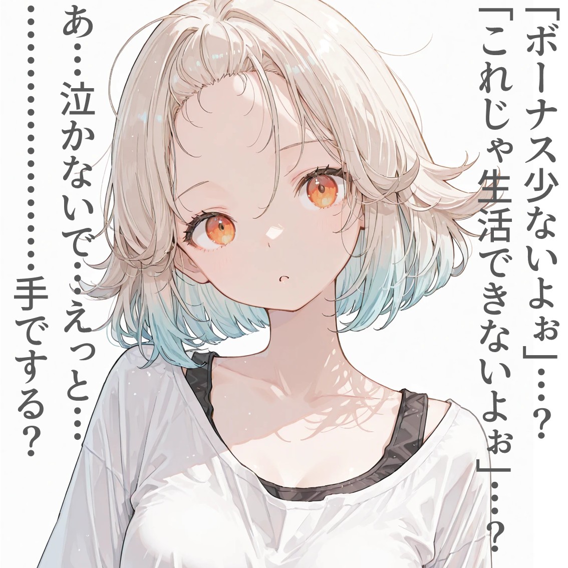 2コマで夏のボーナスのお姉さん