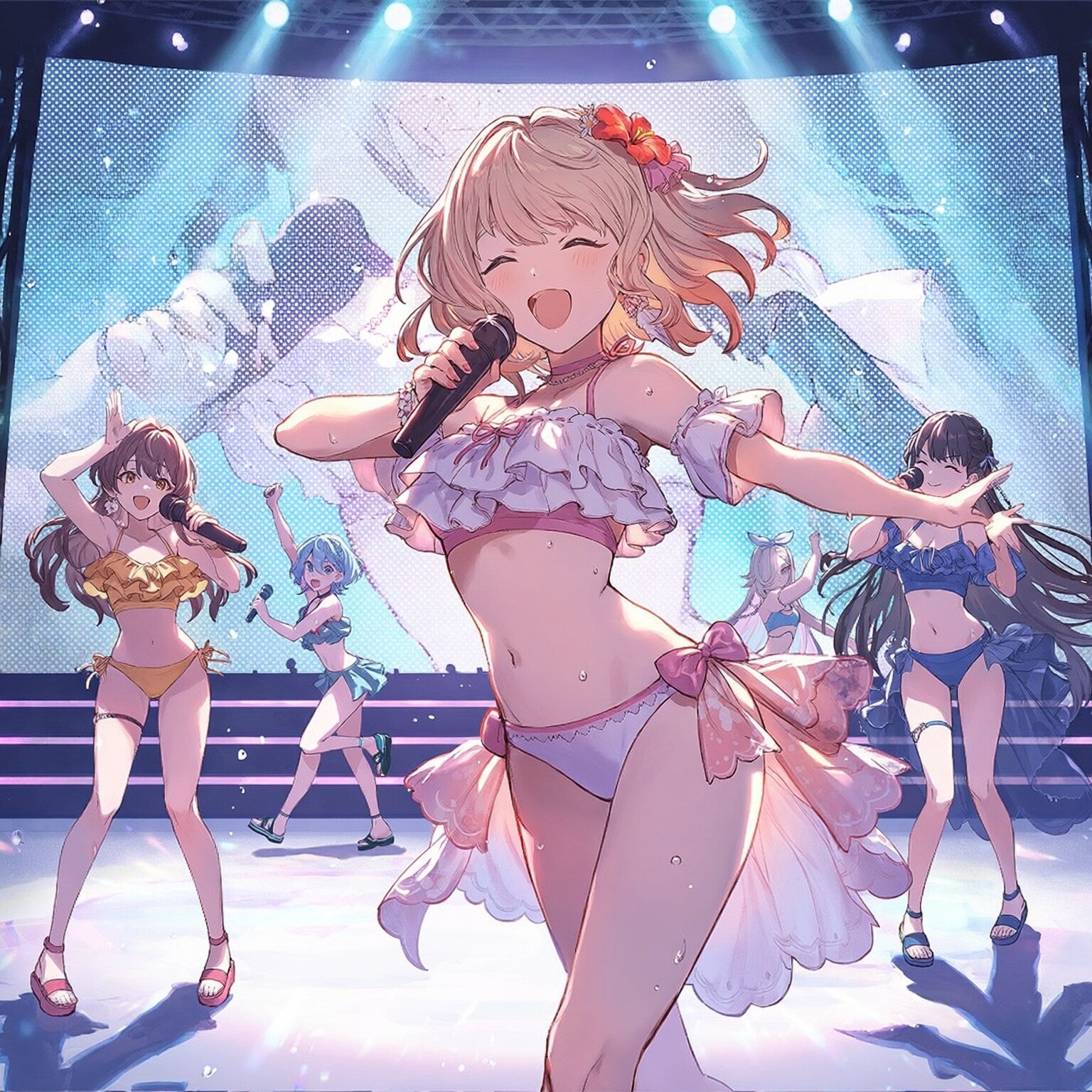 水着でアイドルステージ
