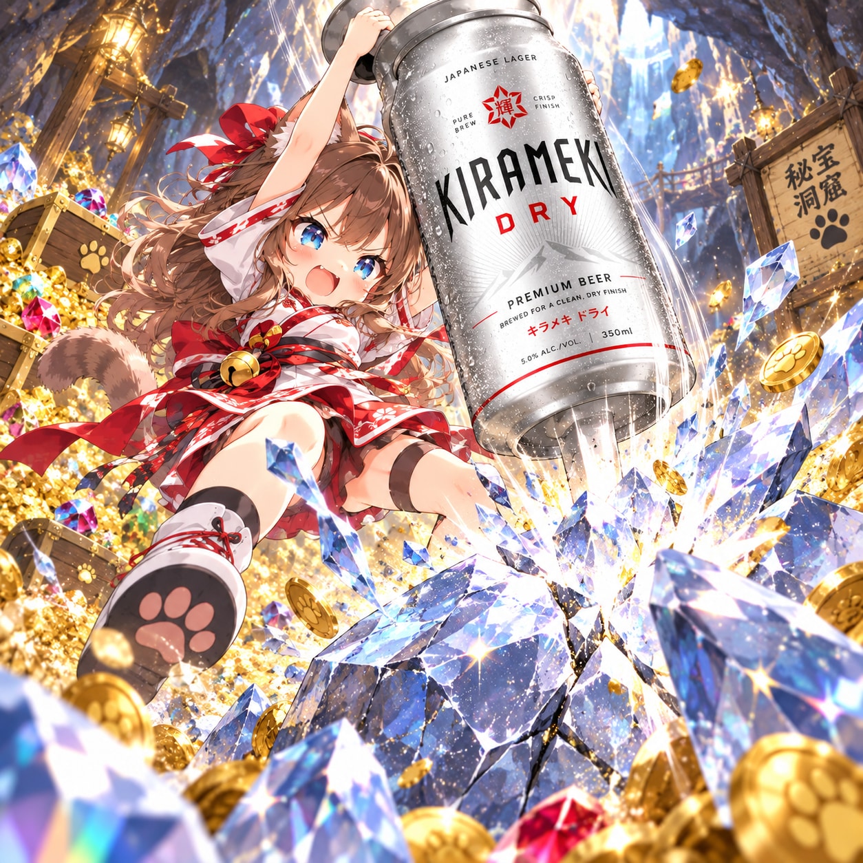 ビール缶を武器にする小さな女の子 | の人気AIイラスト・グラビア