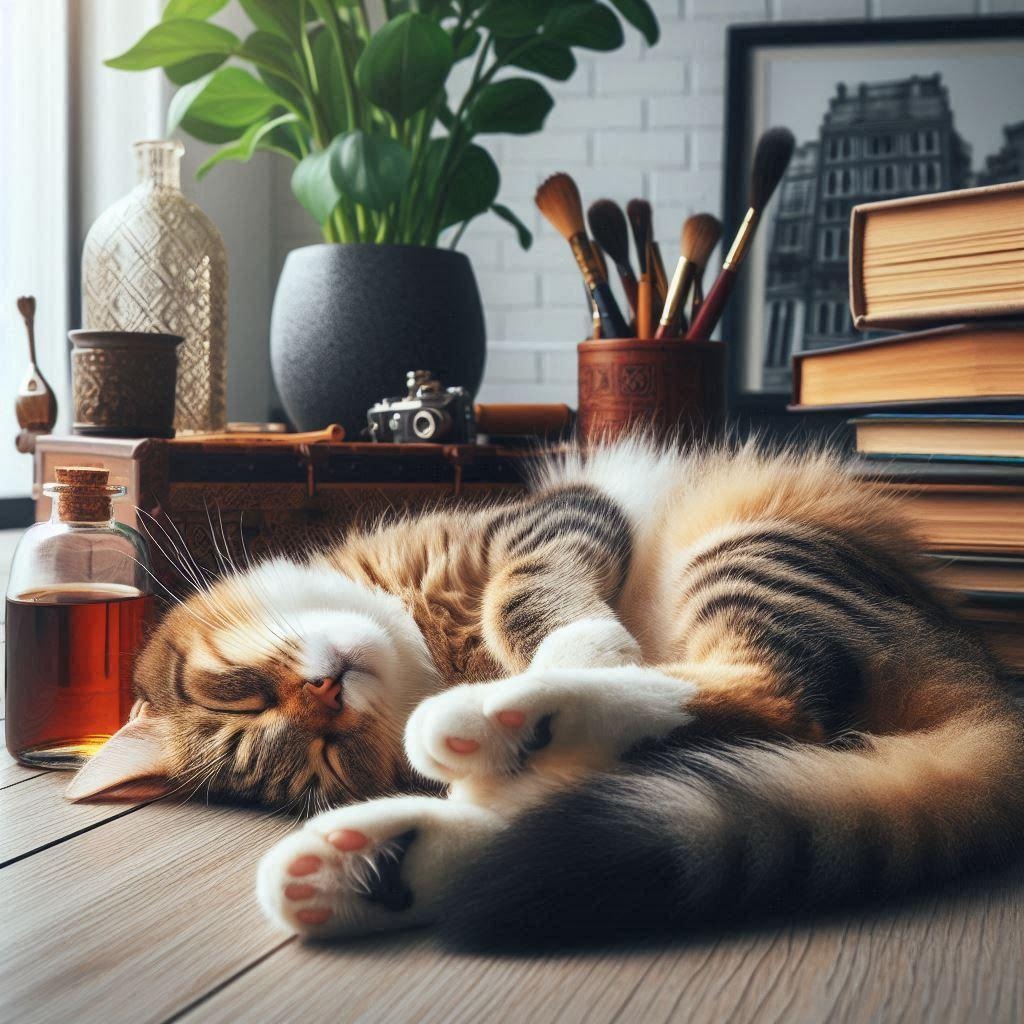 寝起きの猫