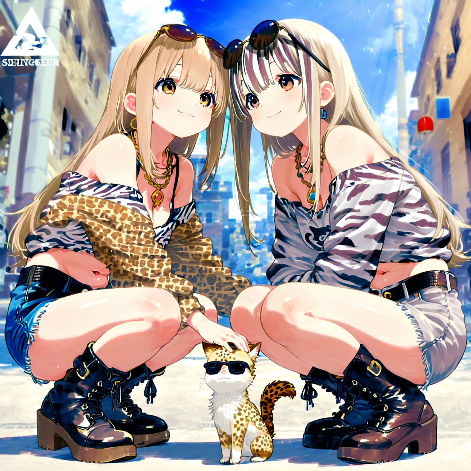 ギャルと猫 | の人気AIイラスト・グラビア