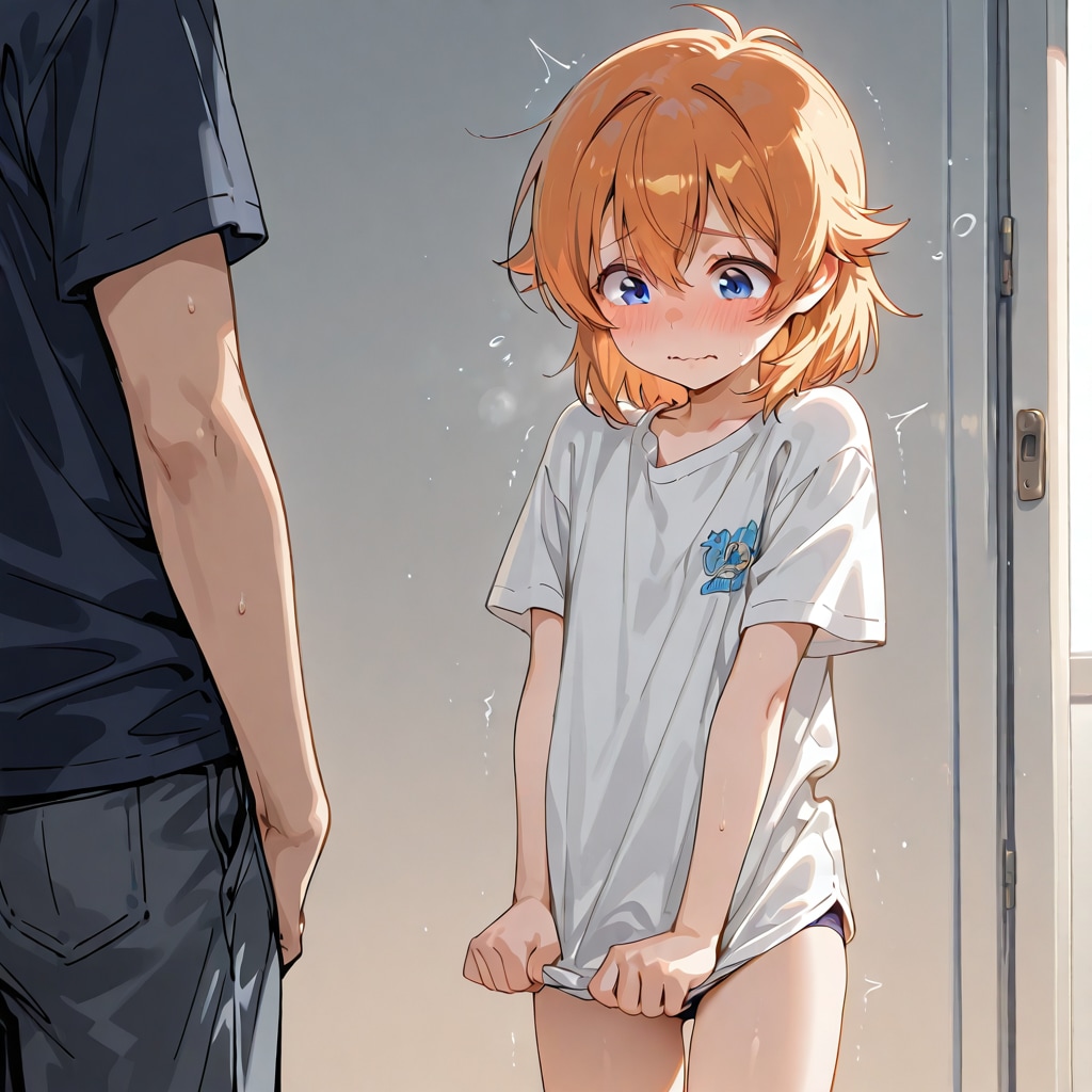 恥ずかしがる子