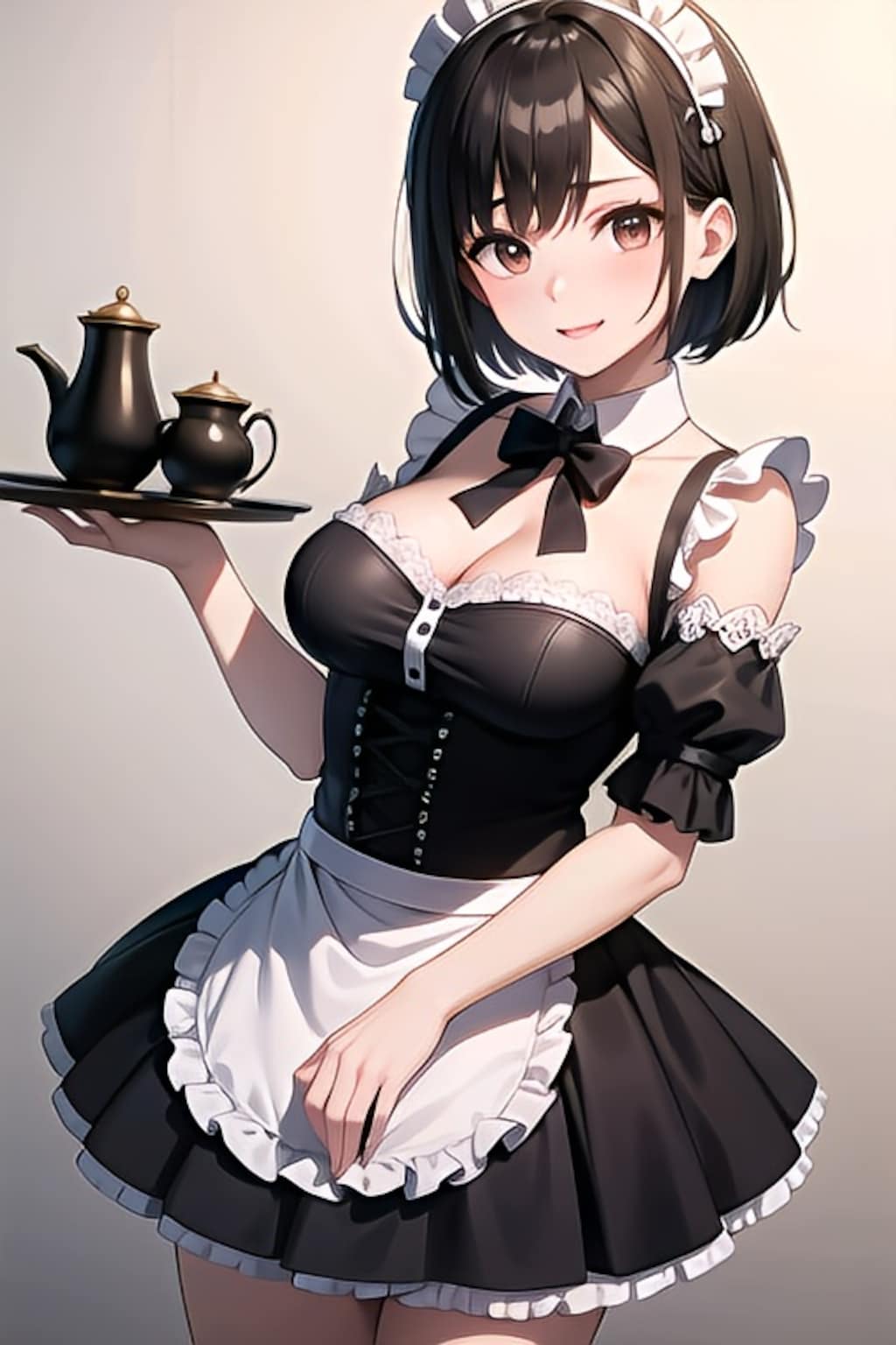 黒髪のメイドちゃん（健全版😂）