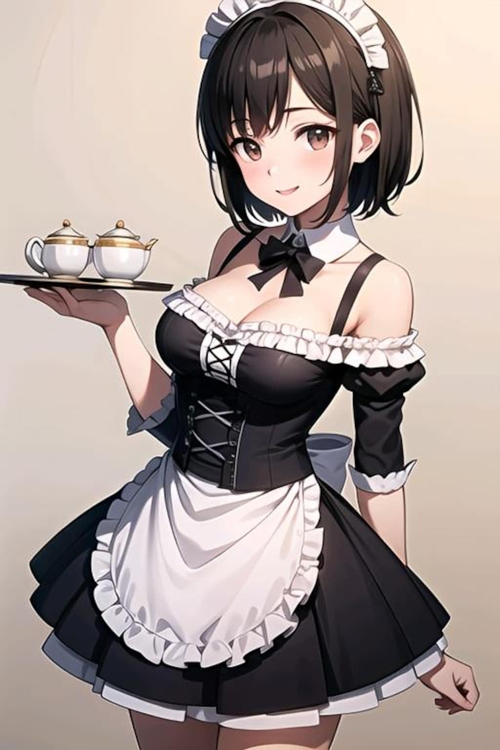黒髪のメイドちゃん（健全版😂）