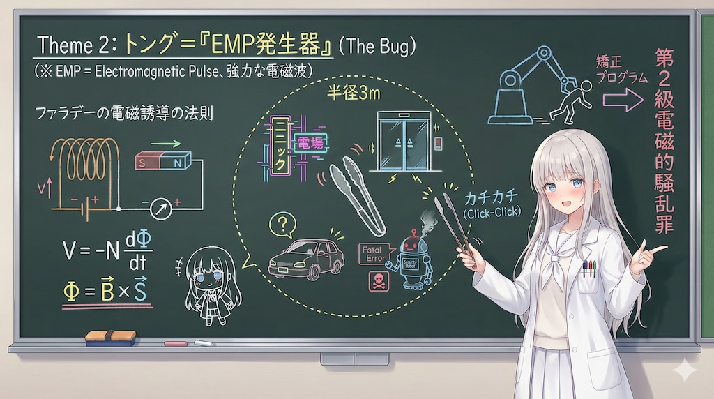 電磁誘導とファラデーの法則とトングと