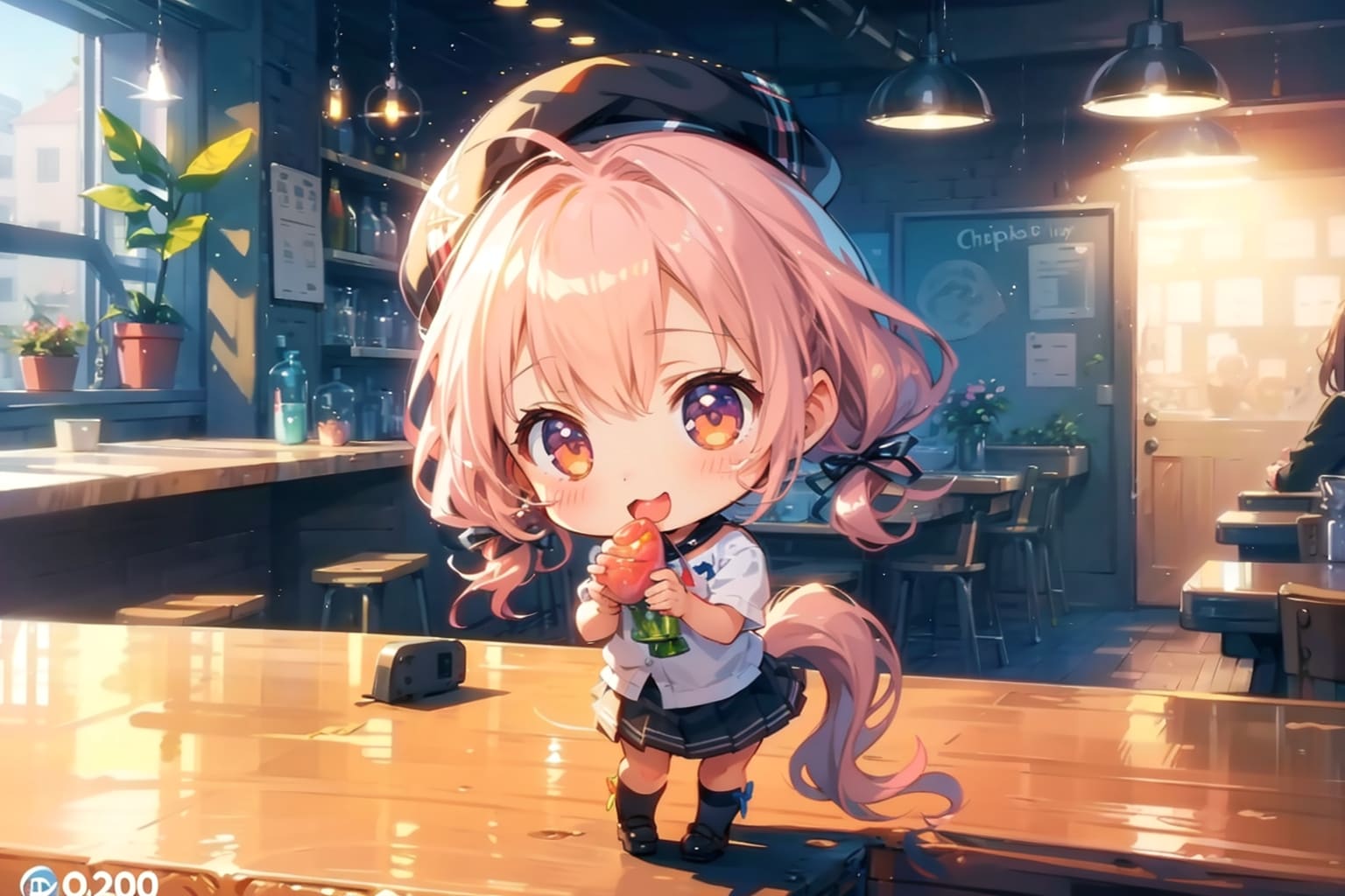 もぐもぐ-。