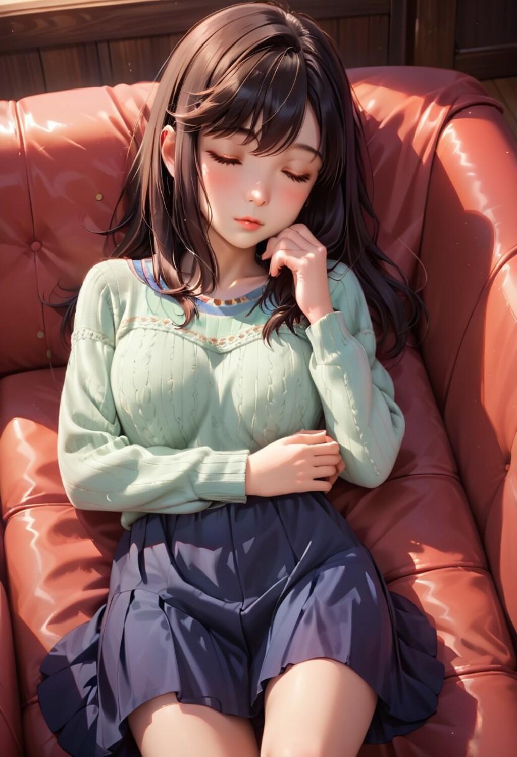 昼寝中の少女