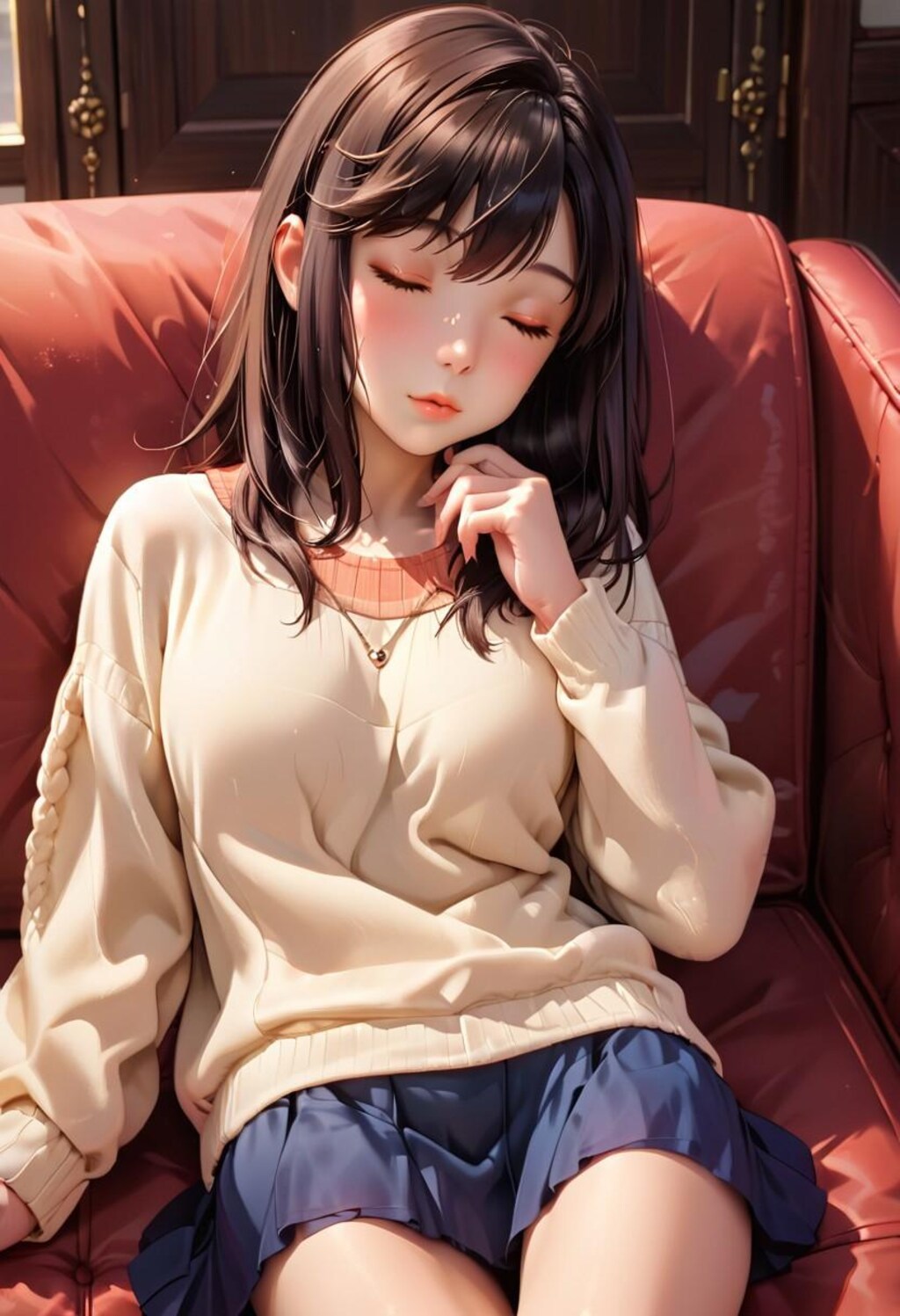 昼寝中の少女