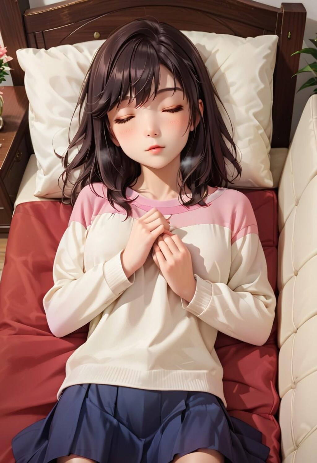 昼寝中の少女
