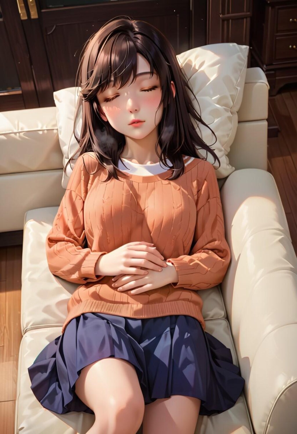 昼寝中の少女