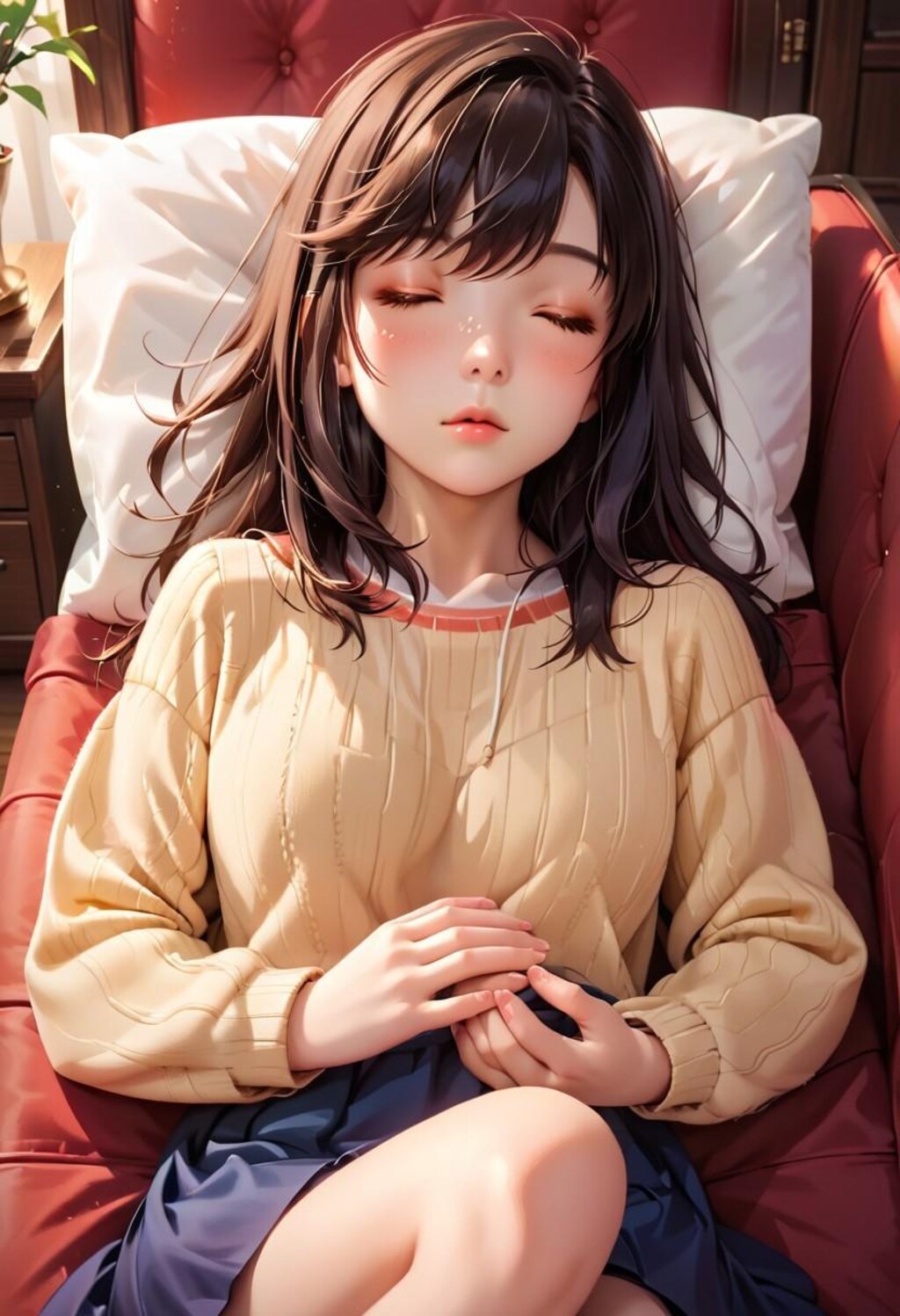 昼寝中の少女