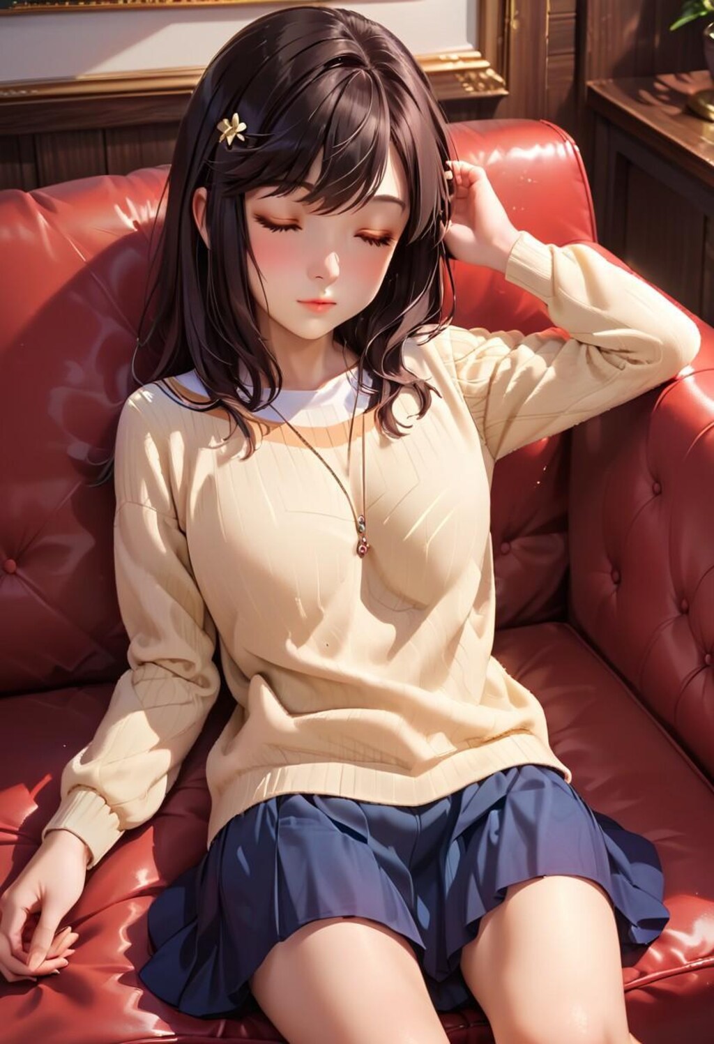 昼寝中の少女
