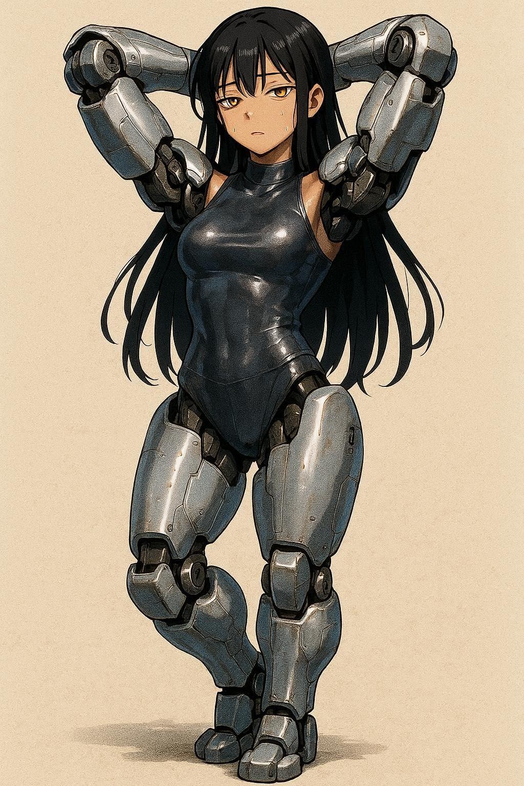 サイバネ四肢さんにセクシーなポーズをお願いした