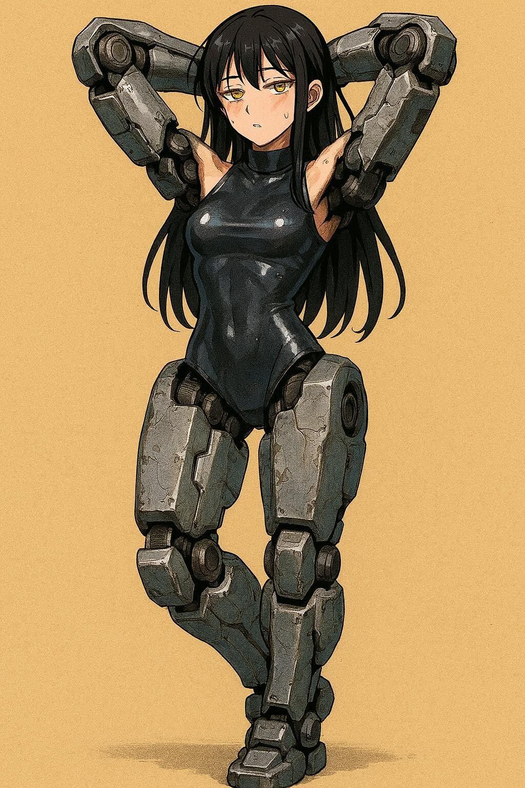 サイバネ四肢さんにセクシーなポーズをお願いした