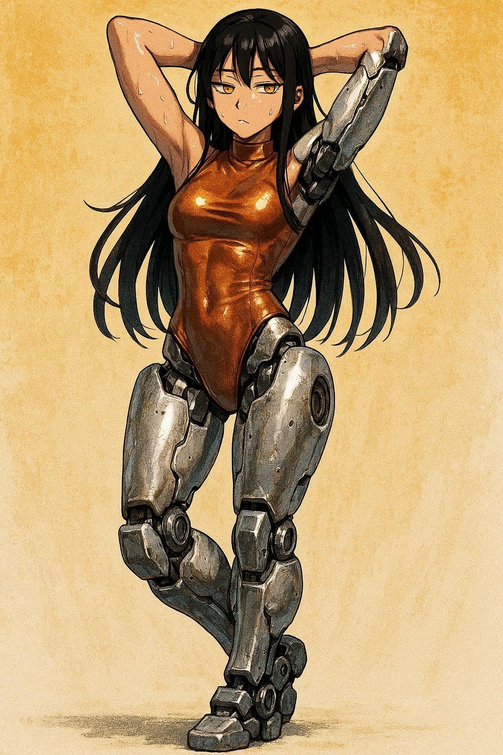 サイバネ四肢さんにセクシーなポーズをお願いした