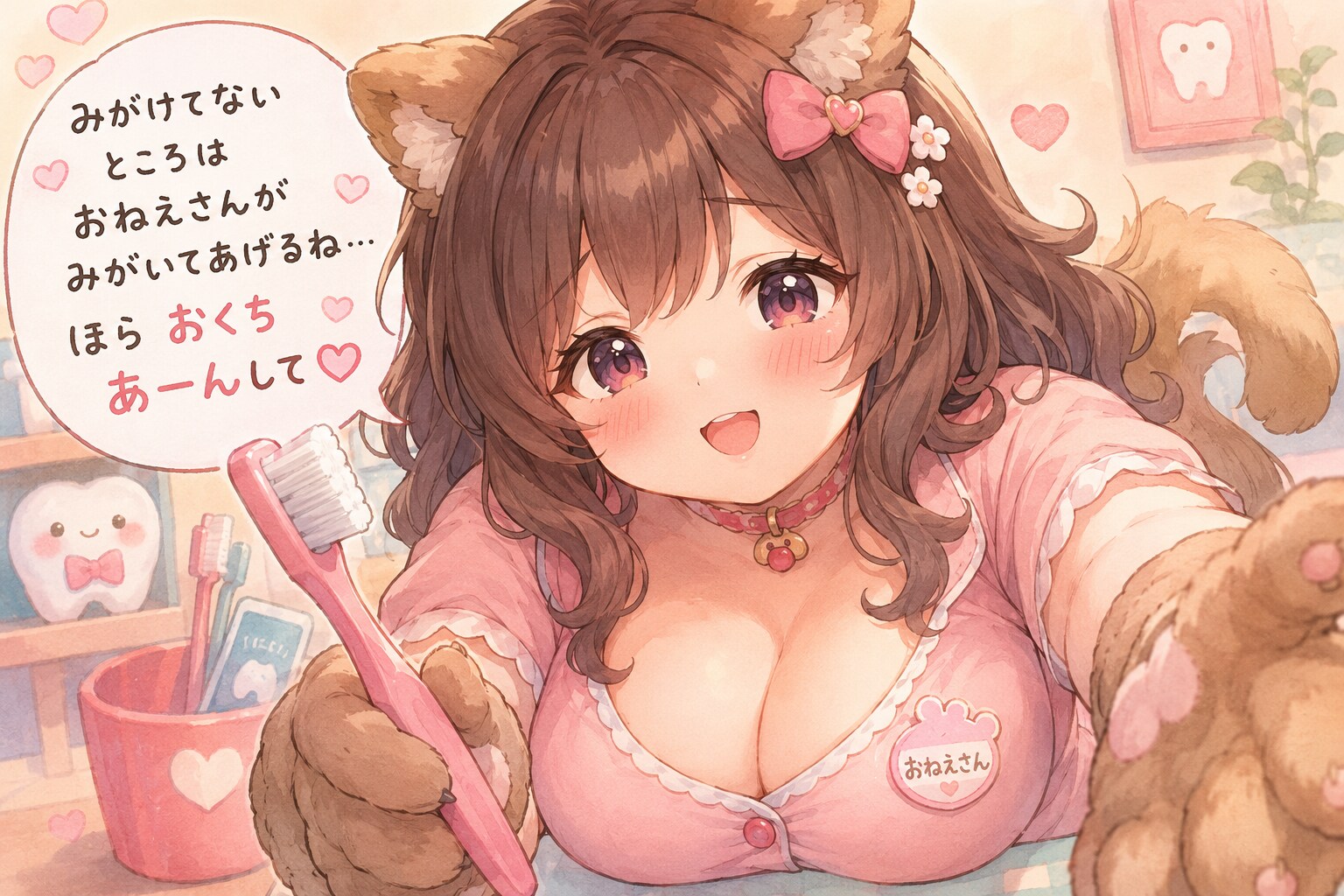 仕上げ磨きけものむちむちおねえさん