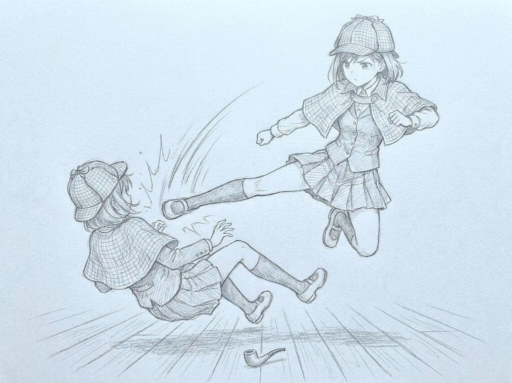 探偵JKプロレス漫画風