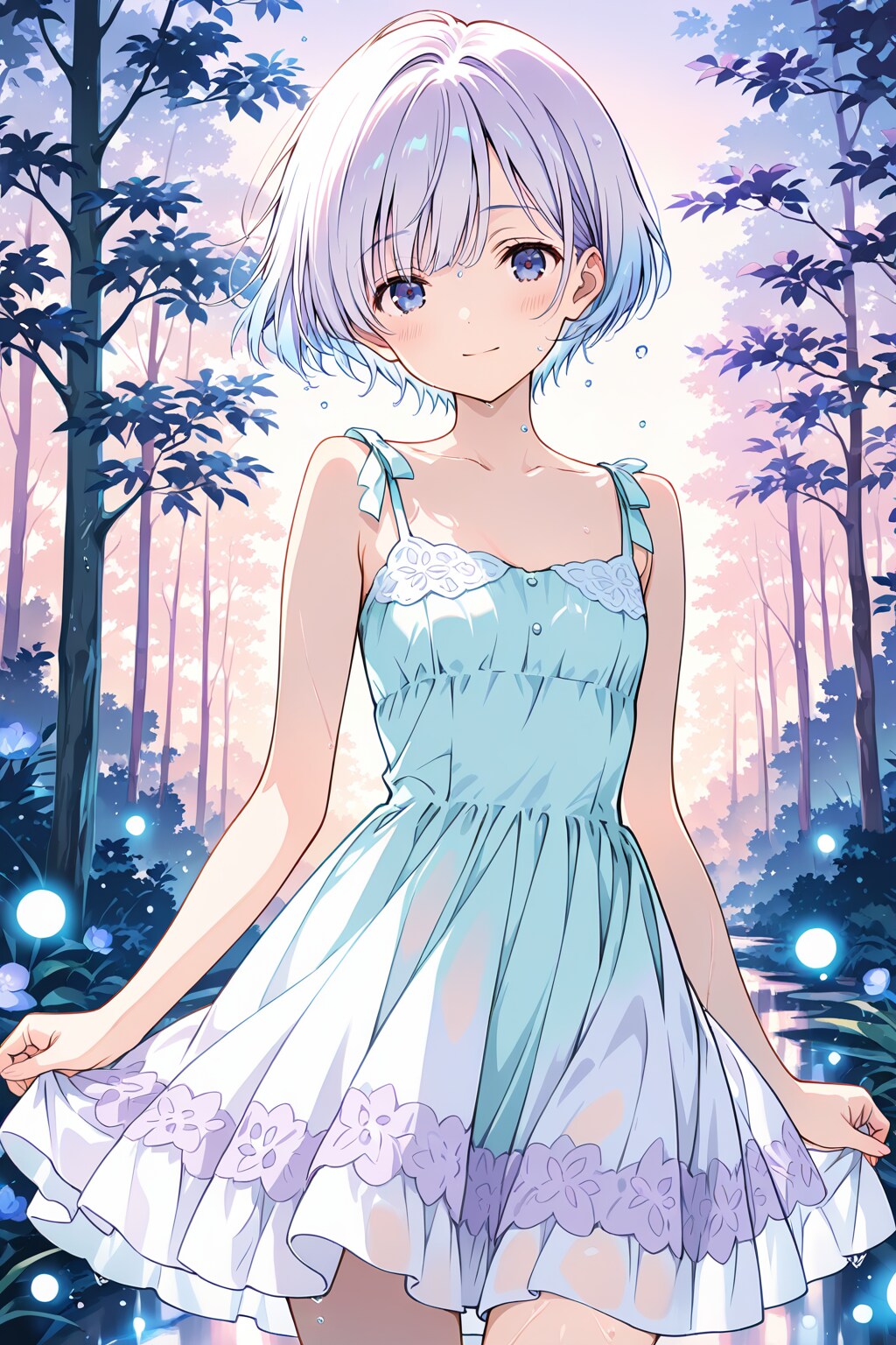 雨粒と星屑をすくう少女