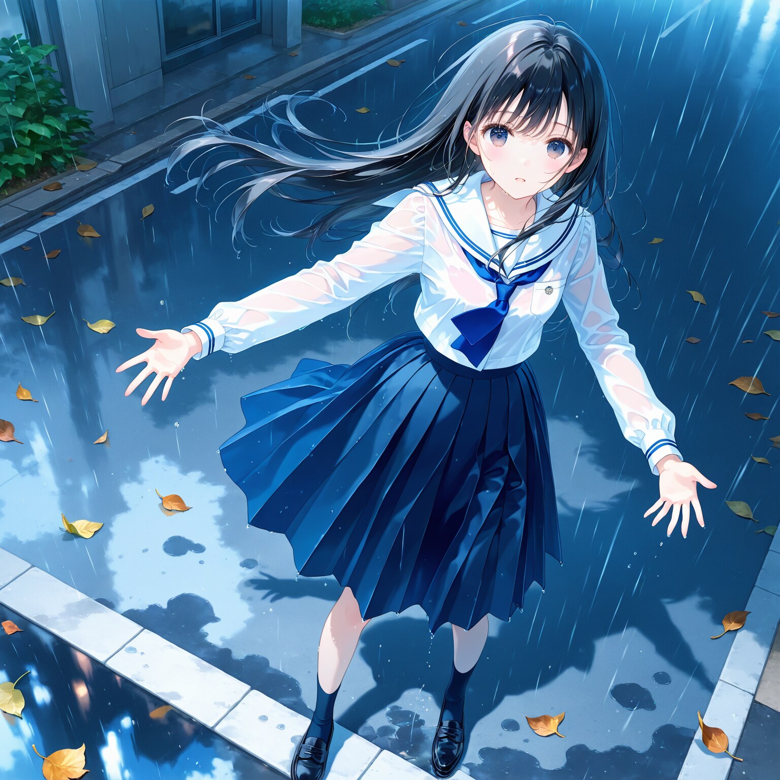 雨の日の少女 | の人気AIイラスト・グラビア