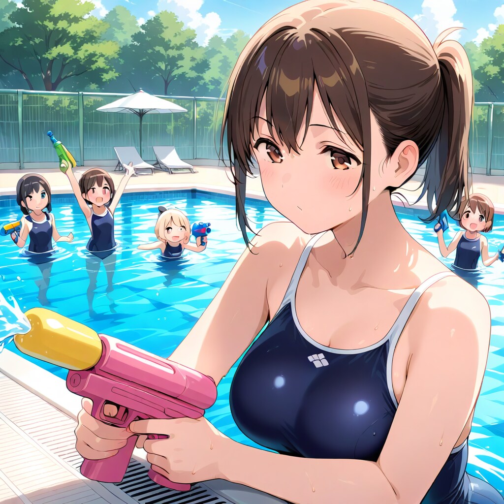 子供たちと水鉄砲バトル