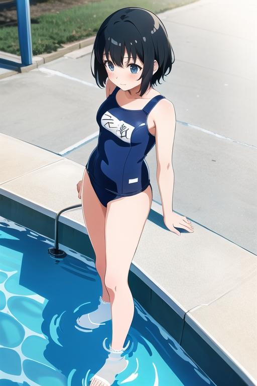 噴水でスク水で遊ぶSかCさん