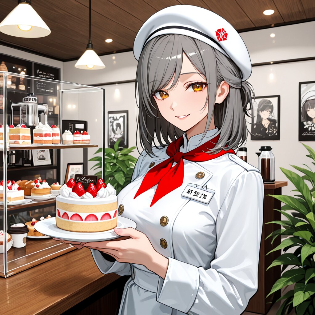 お待たせいたしました。苺のデコレーションケーキです。