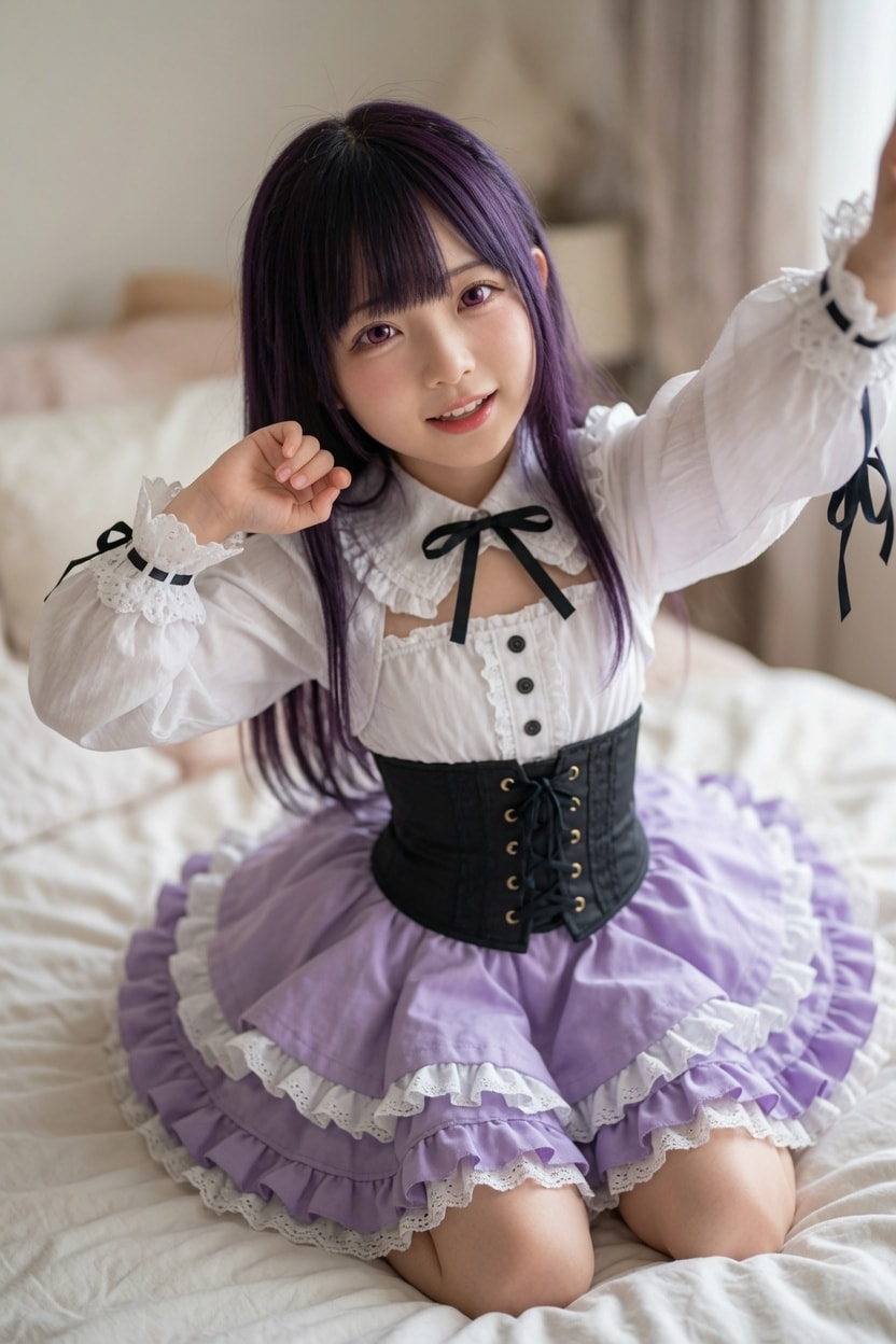 紫髪ドレス少女