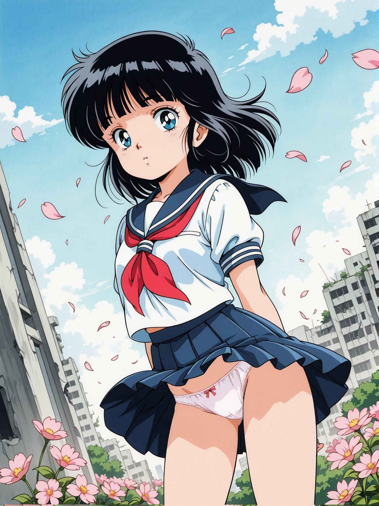 セーラー服の少女【パンチラ】