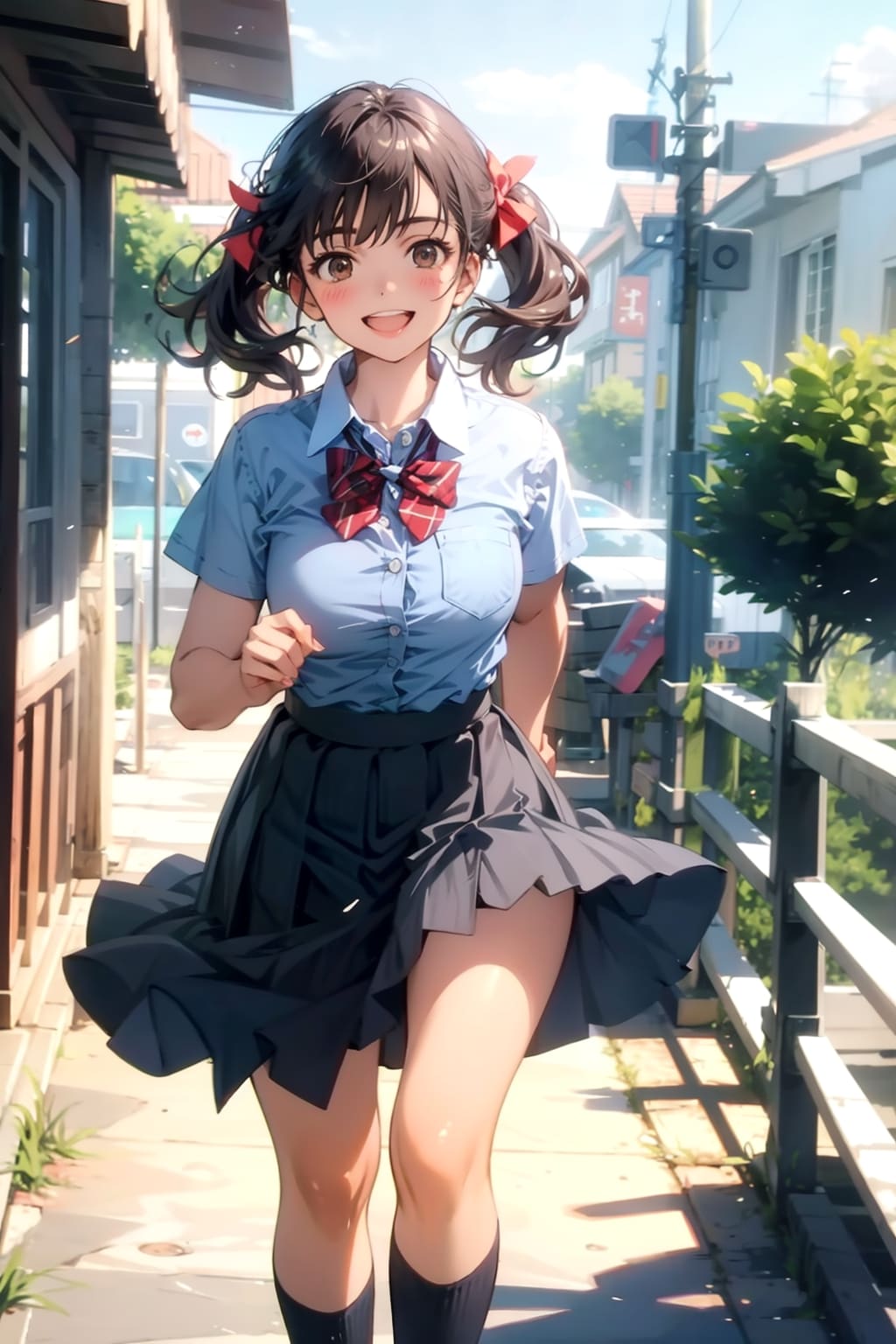 走って近づいてくる女の子