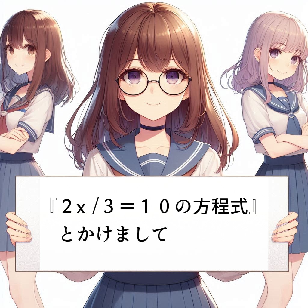 お題：数学（２ｘ／３＝１０とかけまして・・・）