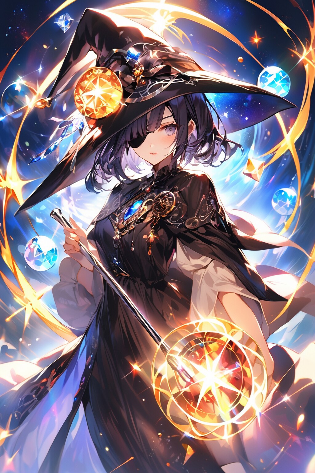 片目に何かを封印した魔法使い。