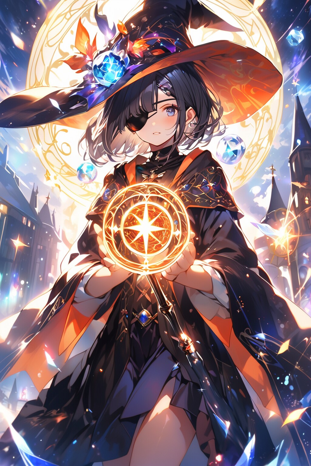 片目に何かを封印した魔法使い。