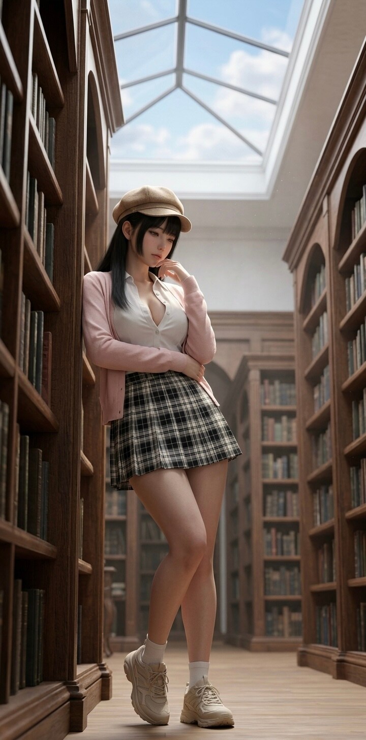 書架の光
