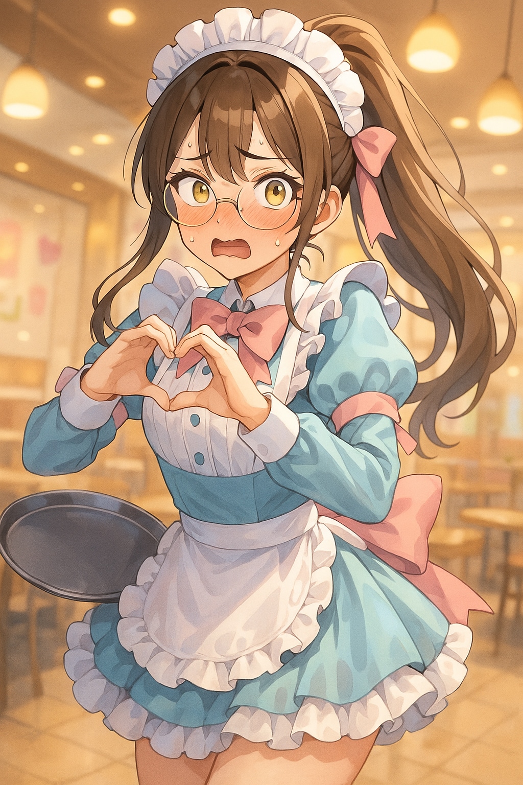 萌えポーズに赤面 | の人気AIイラスト・グラビア