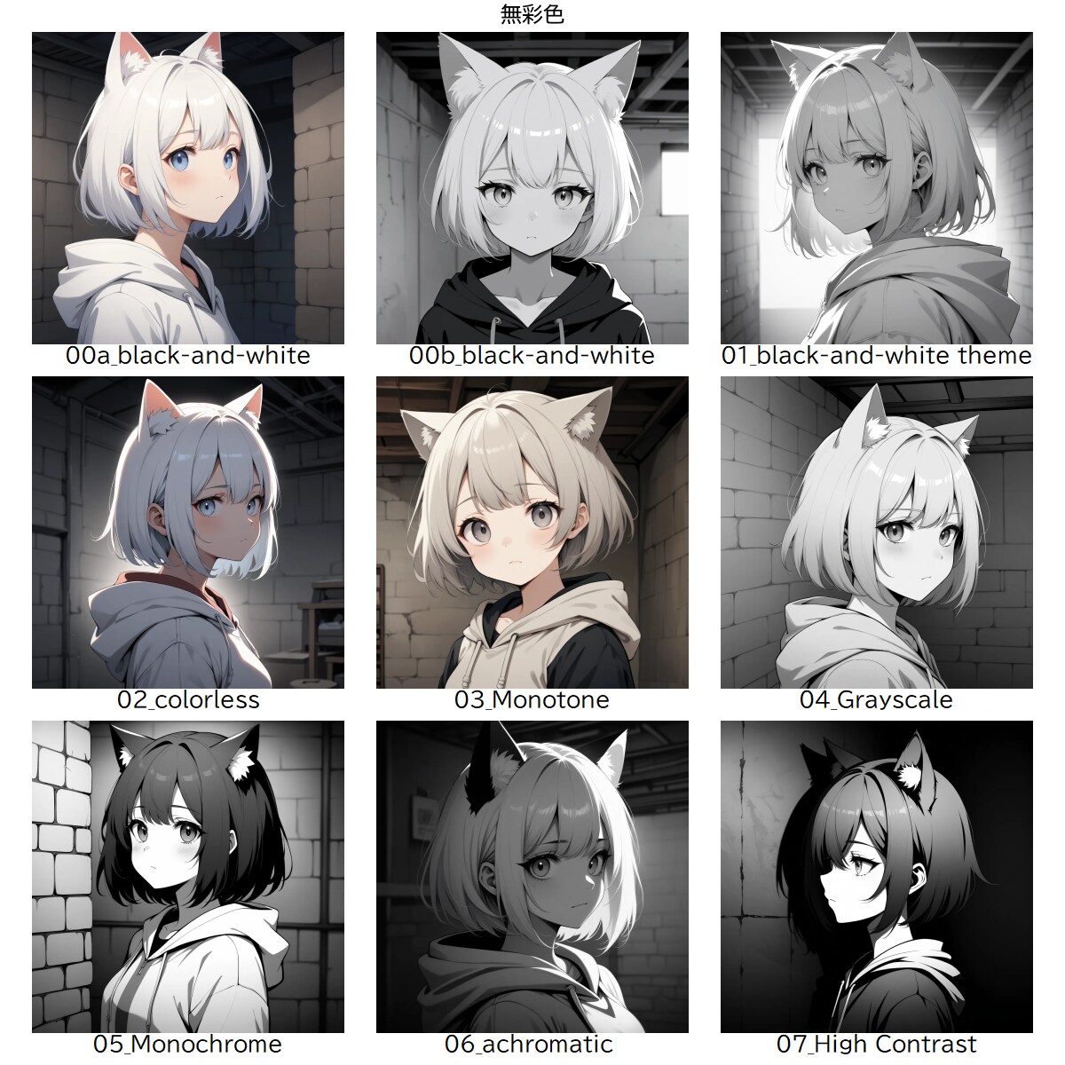 無彩色 | の人気AIイラスト・グラビア