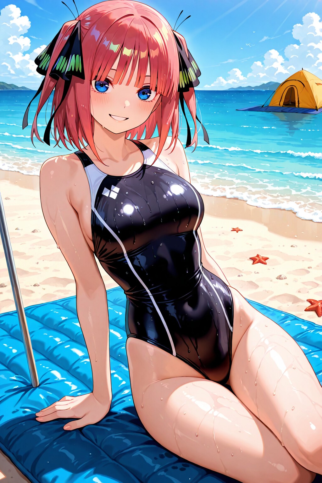 海を楽しむ二乃(^^♪