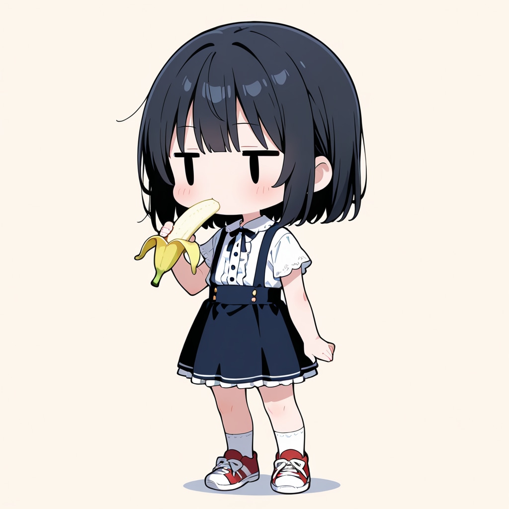 バナナを食べる