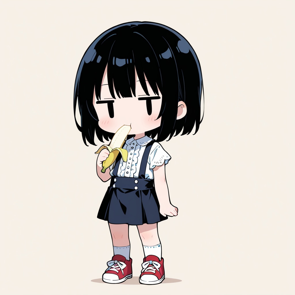 バナナを食べる