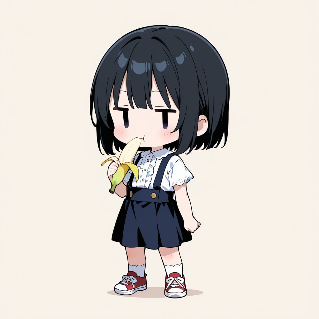 バナナを食べる