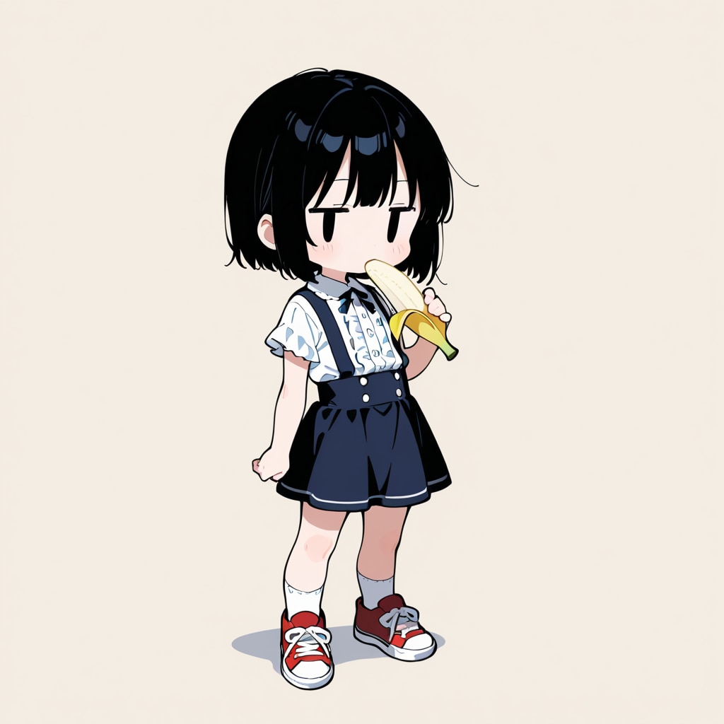 バナナを食べる