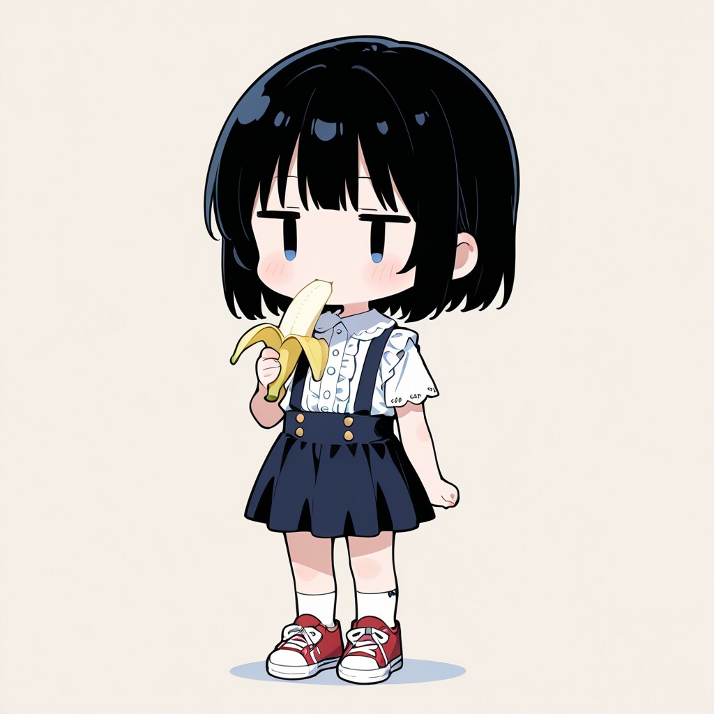 バナナを食べる