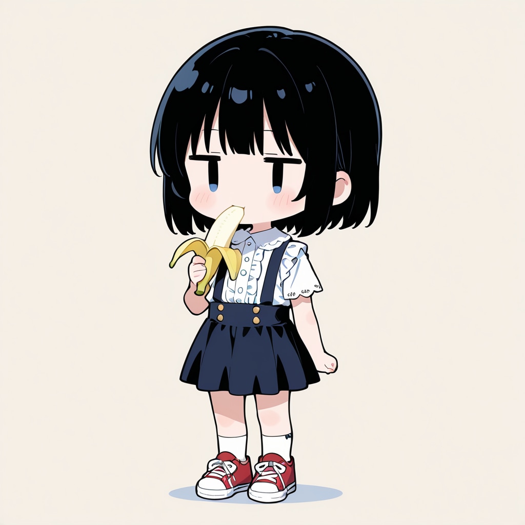 バナナを食べる