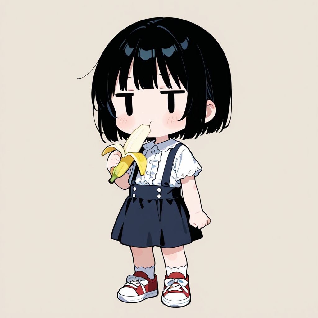バナナを食べる